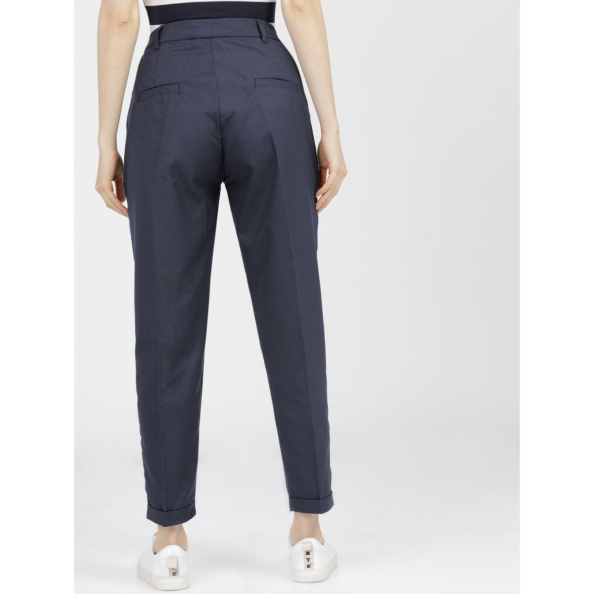 Tokyo Talkies X Styli  High Rise Pleated Trousers with Pockets-women-clothing-bottoms-trousers-image-3