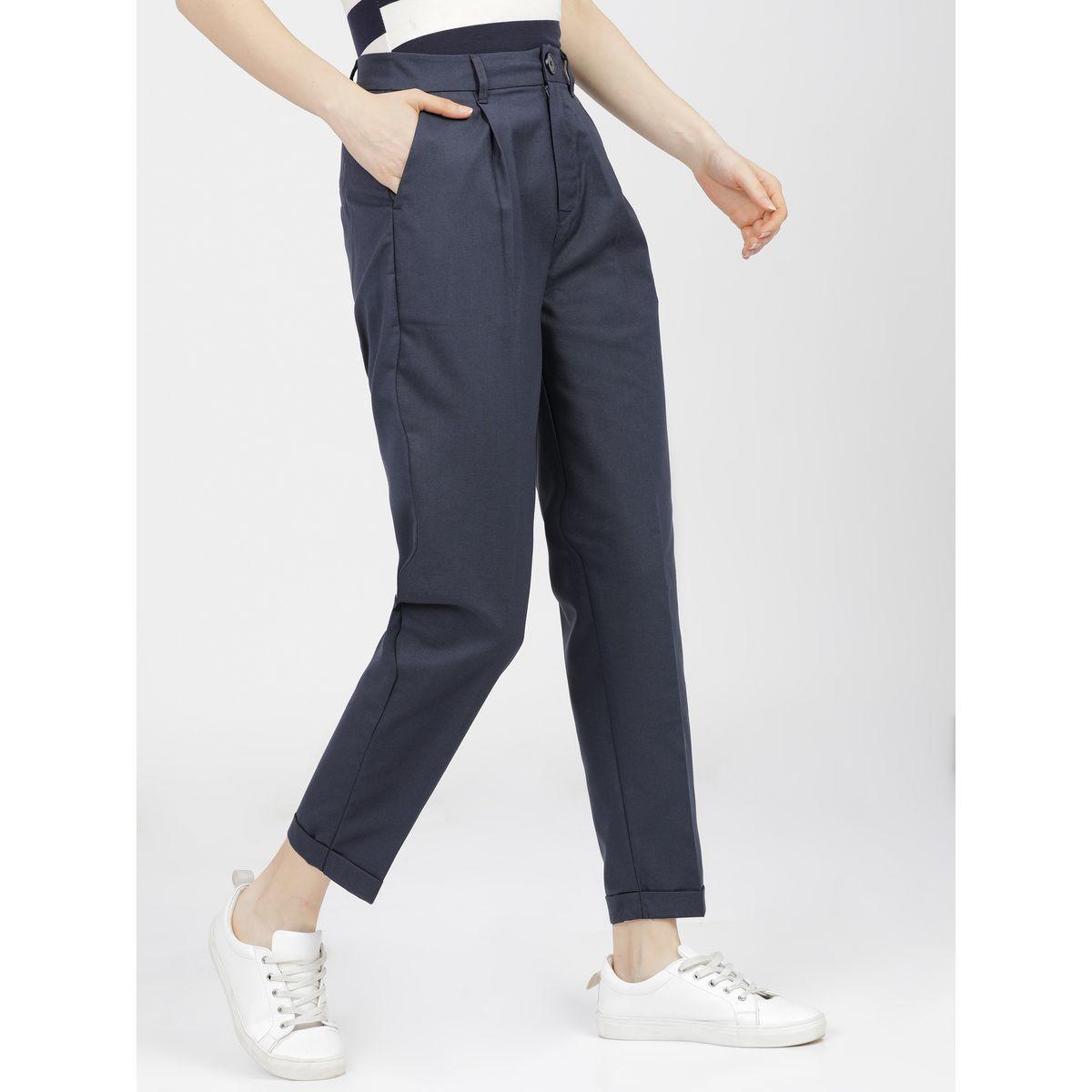 Tokyo Talkies X Styli  High Rise Pleated Trousers with Pockets-women-clothing-bottoms-trousers-image-6