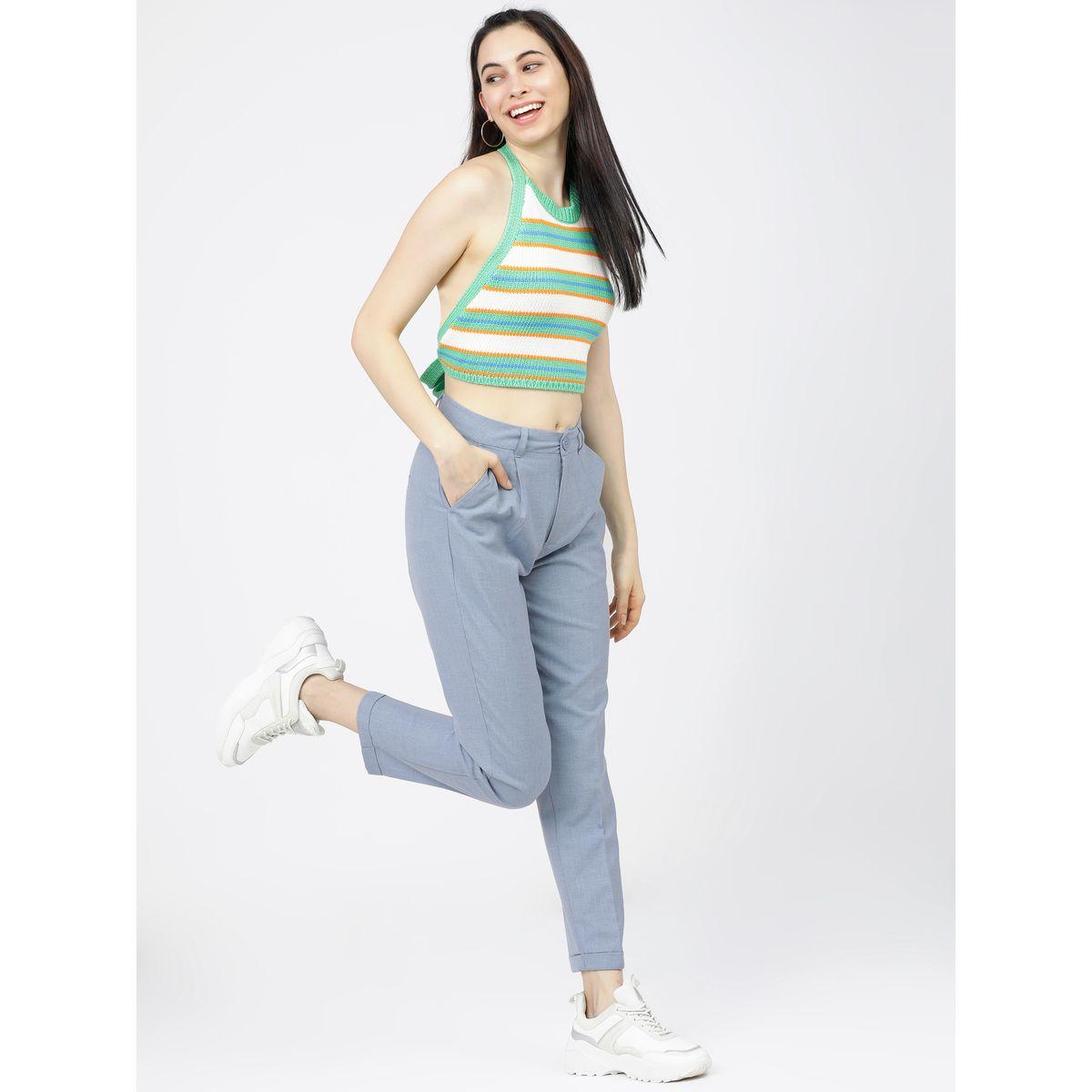 بنطال بطول الكاحل وتفاصيل بارزة الملمس طوكيو توكيز × ستايلي-women-clothing-bottoms-trousers-image-5