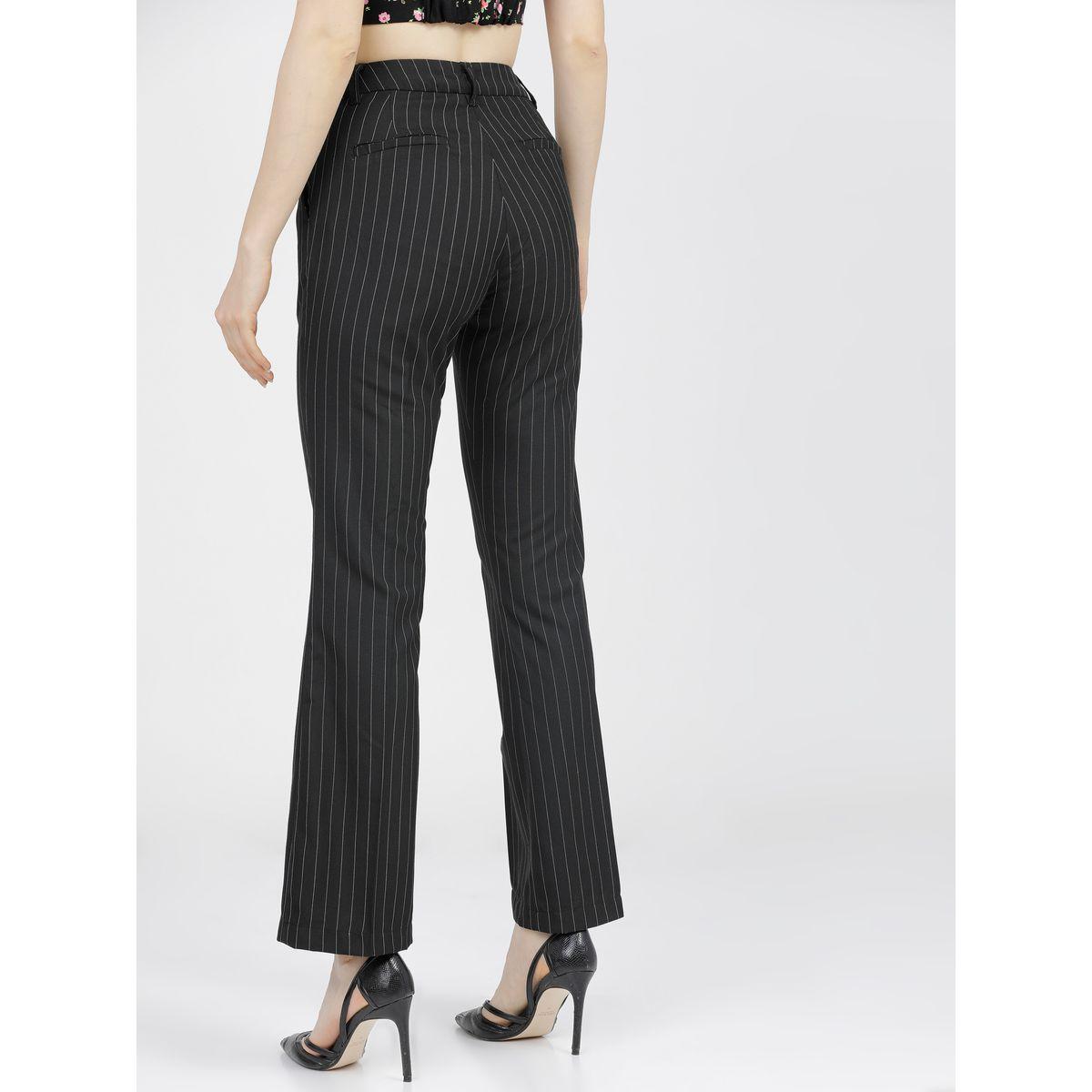 Tokyo Talkies X Styli  Pinstriped Straight Fit Bootcut Trousers with Pockets-women-clothing-bottoms-trousers-image-3