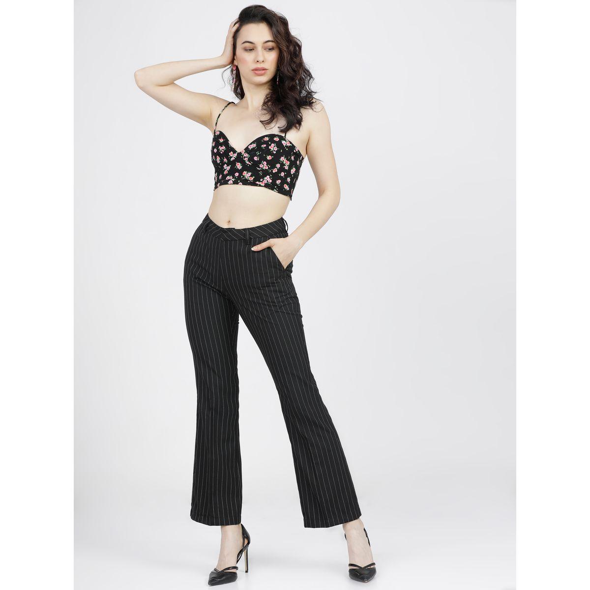 Tokyo Talkies X Styli  Pinstriped Straight Fit Bootcut Trousers with Pockets-women-clothing-bottoms-trousers-image-5