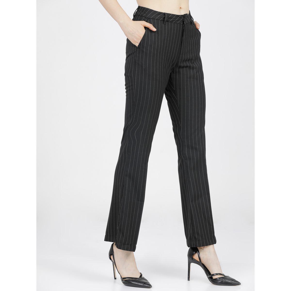 Tokyo Talkies X Styli  Pinstriped Straight Fit Bootcut Trousers with Pockets-women-clothing-bottoms-trousers-image-6
