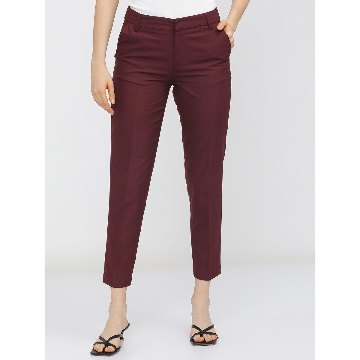 Tokyo Talkies X Styli  Solid Mid Rise Slim Fit Trousers-women-clothing-bottoms-trousers-image-1