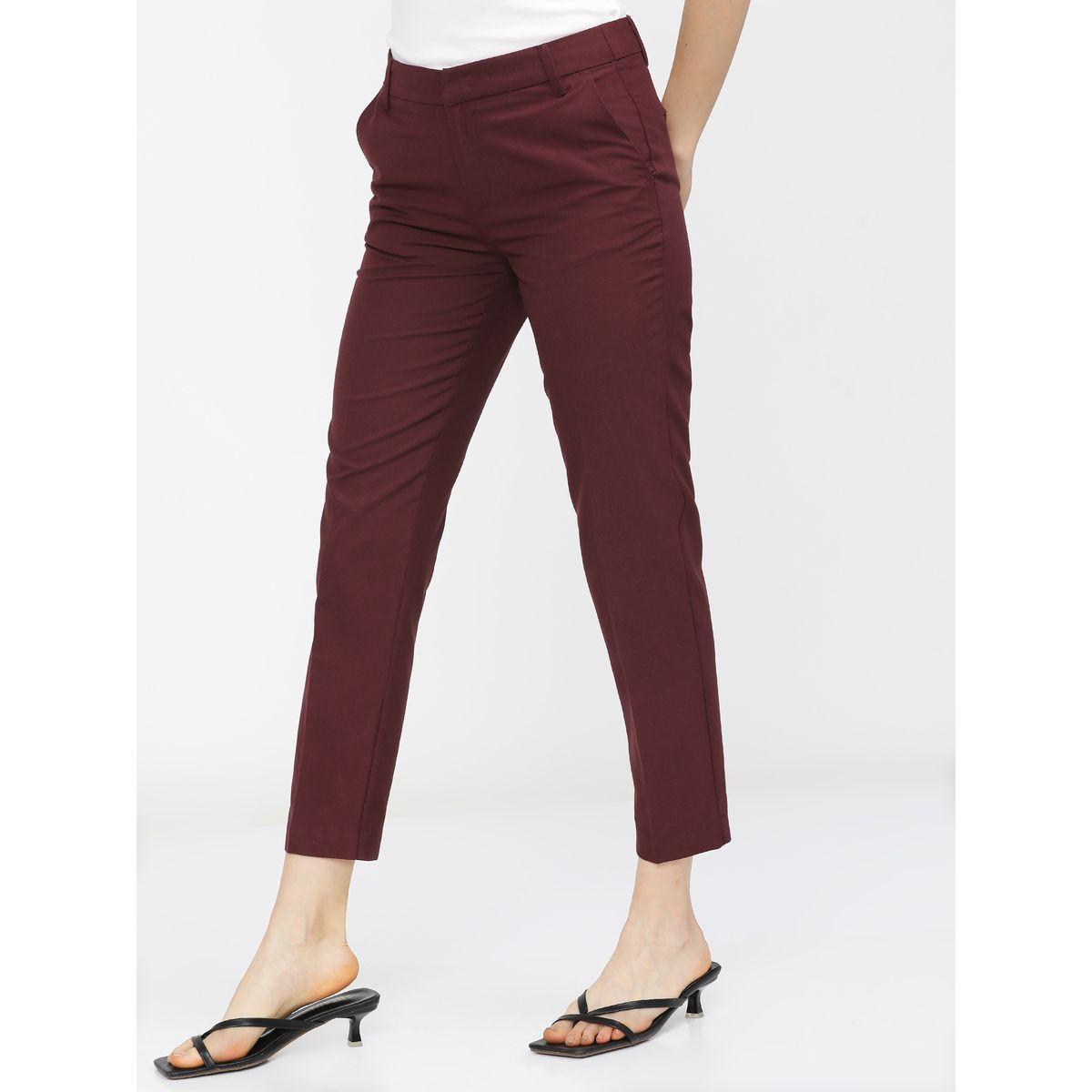 Tokyo Talkies X Styli  Solid Mid Rise Slim Fit Trousers-women-clothing-bottoms-trousers-image-2