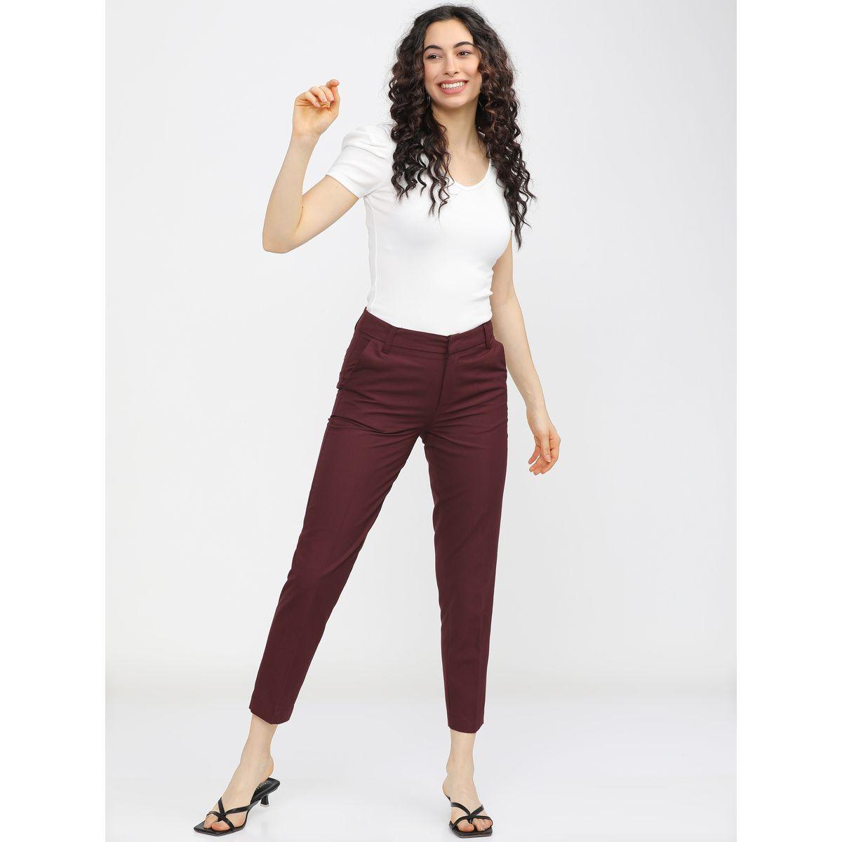 Tokyo Talkies X Styli  Solid Mid Rise Slim Fit Trousers-women-clothing-bottoms-trousers-image-5
