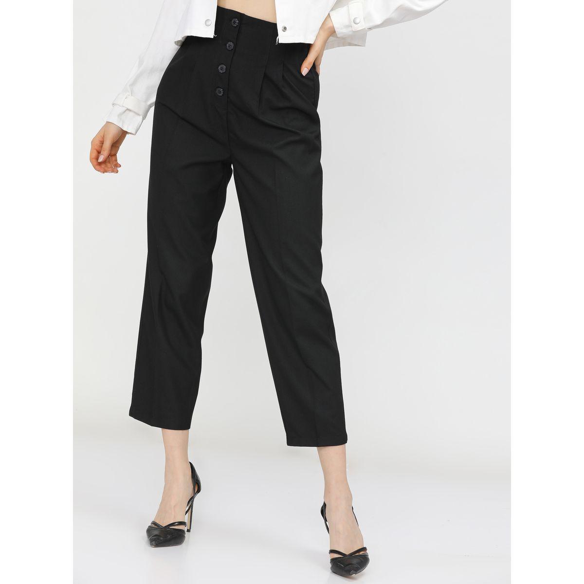بنطال بخصر عالي مع كسرات وأزرار غلق طوكيو توكيز × ستايلي-women-clothing-bottoms-trousers-image-1