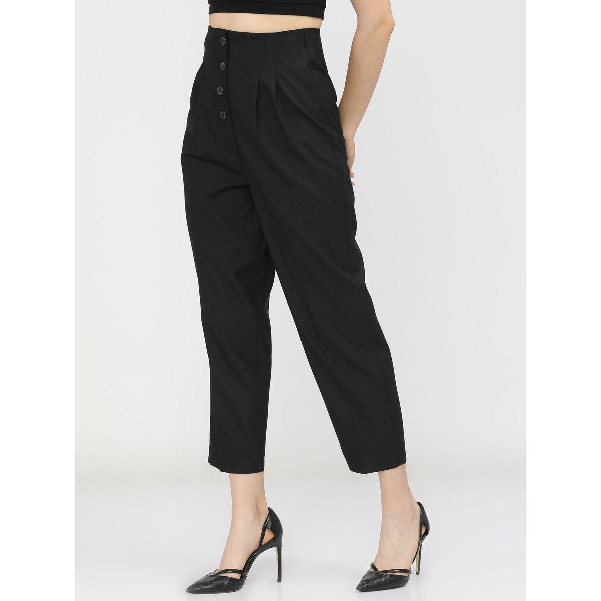 بنطال بخصر عالي مع كسرات وأزرار غلق طوكيو توكيز × ستايلي-women-clothing-bottoms-trousers-image-2