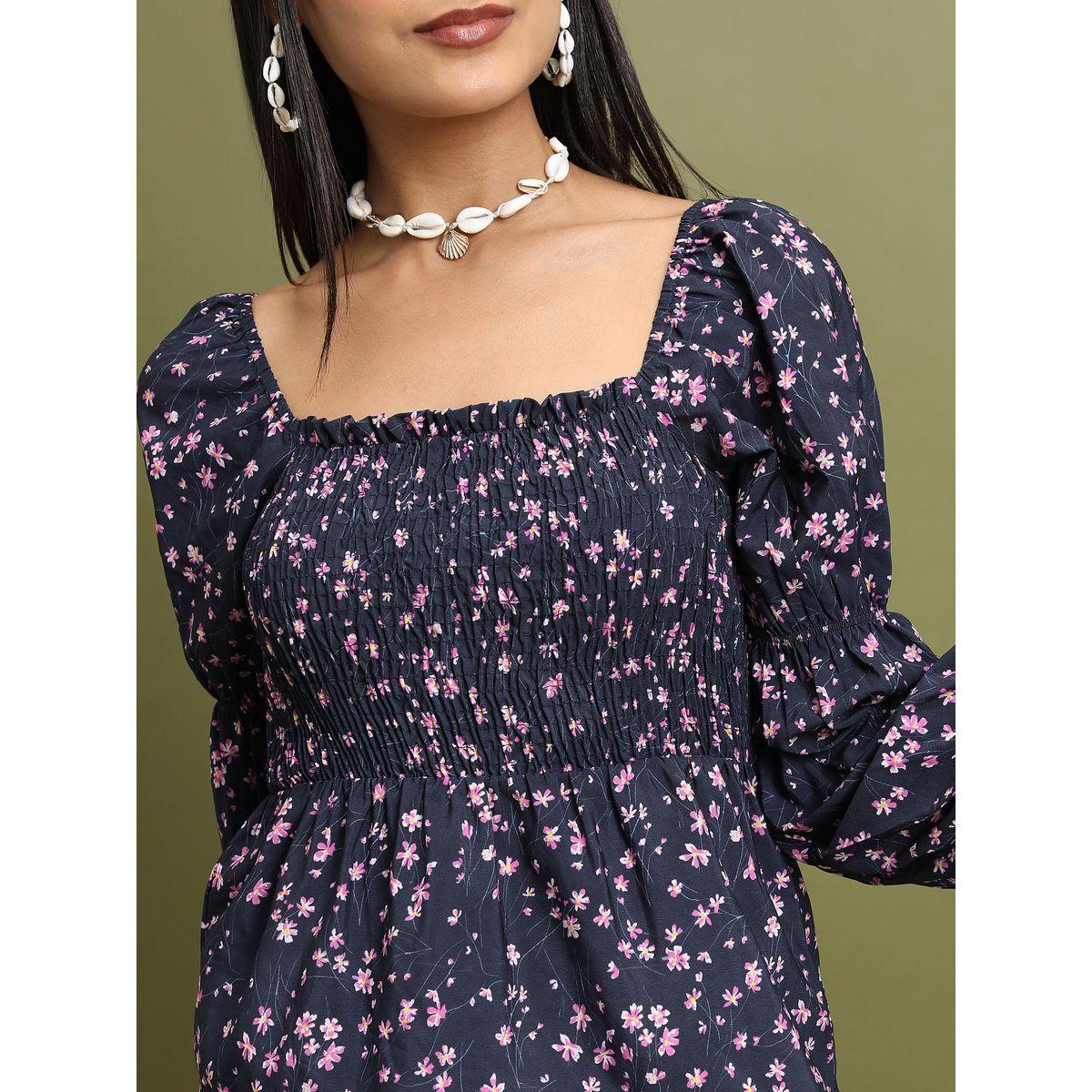 بلوزة مطبعة بالكامل مع ياقة واسعة طوكيو توكيز × ستايلي-women-clothing-shirtsandblouses-blouses-image-5
