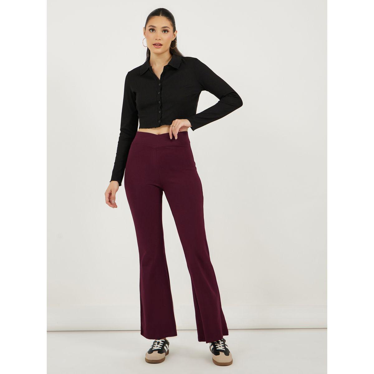 ليقنز سادة مع خصر بنمط كروس-women-clothing-bottoms-leggings-image-1