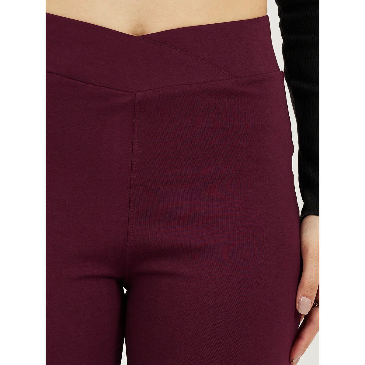 ليقنز سادة مع خصر بنمط كروس-women-clothing-bottoms-leggings-image-3