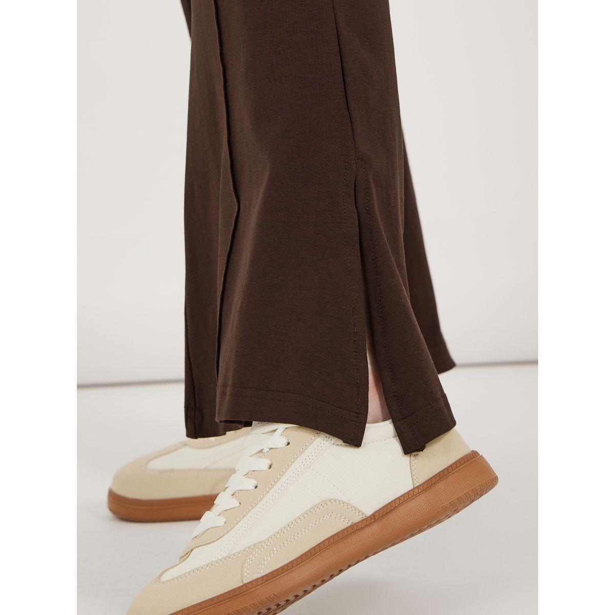 Styli Solid Fit and Flare Leggings with Slit Hem-women-clothing-bottoms-leggings-image-4