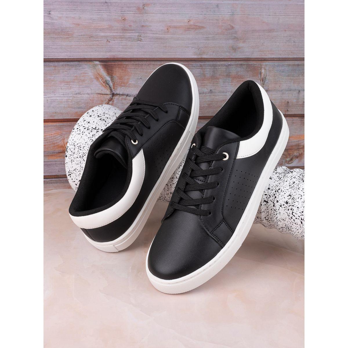 Styli Contrast Collar Lace Up Sneakers-men-shoes-sneakers-image-1