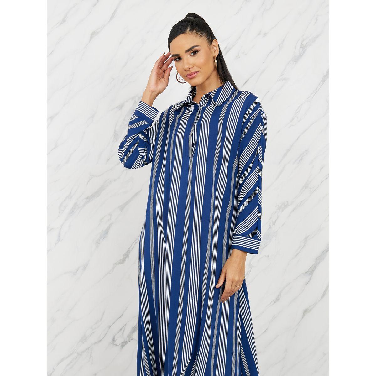 Styli Striped Drop Shoulder Shift Maxi Dress-women-clothing-dresses-image-2