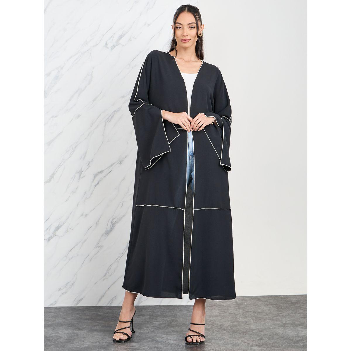 Styli Contrast Stitch Detail Kimono-women-clothing-shirtsandblouses-shirts-image-1