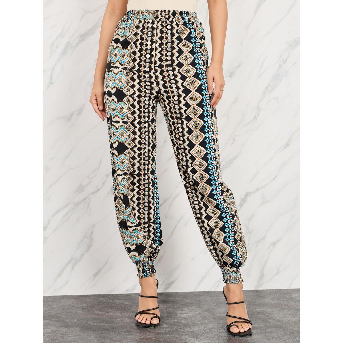 Styli Bohemian Print Relax Cuff Hem Pants-women-clothing-bottoms-trousers-image-1