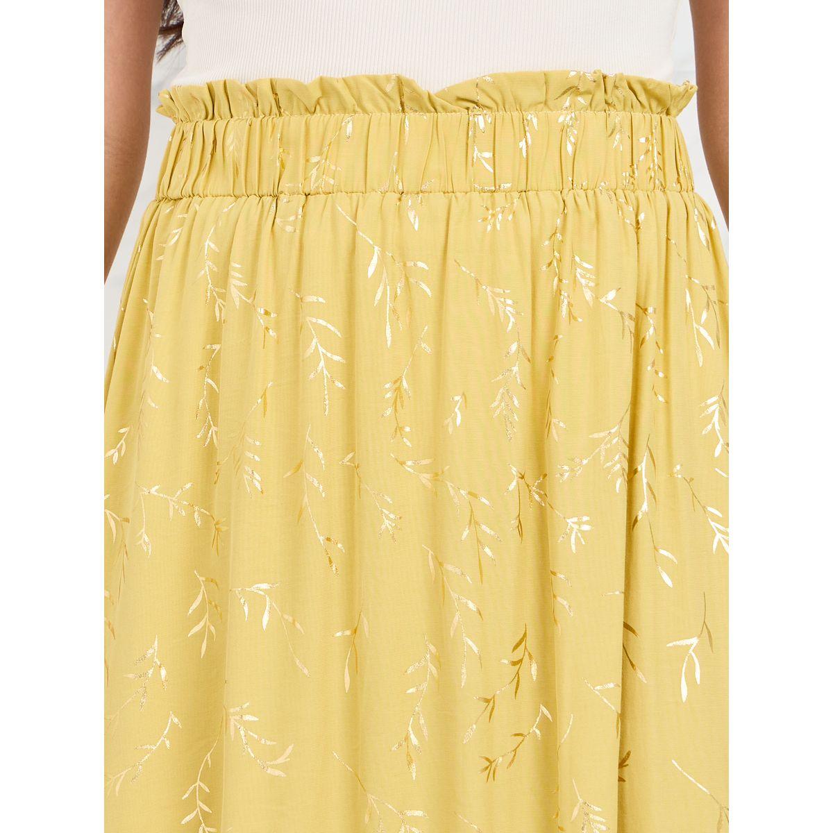 Styli Foil Print Paperbag Waist A-Line Midi Skirt-women-clothing-bottoms-skirts-image-3