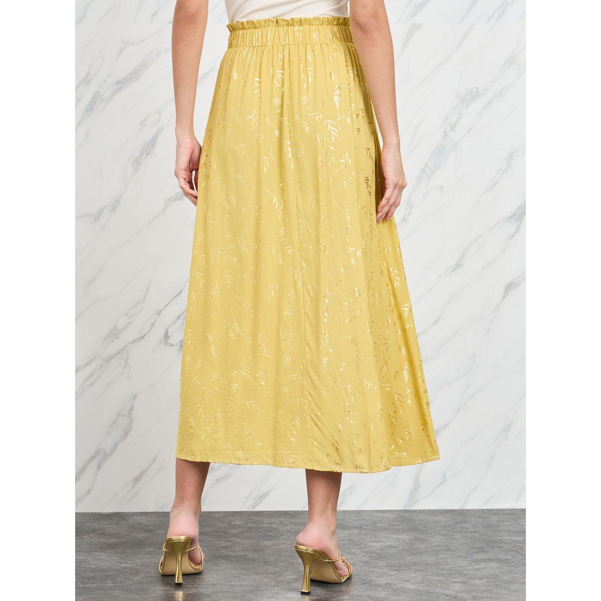 تنورة ميدي بخصر بيبر باغ وطبعة فويل-women-clothing-bottoms-skirts-image-4