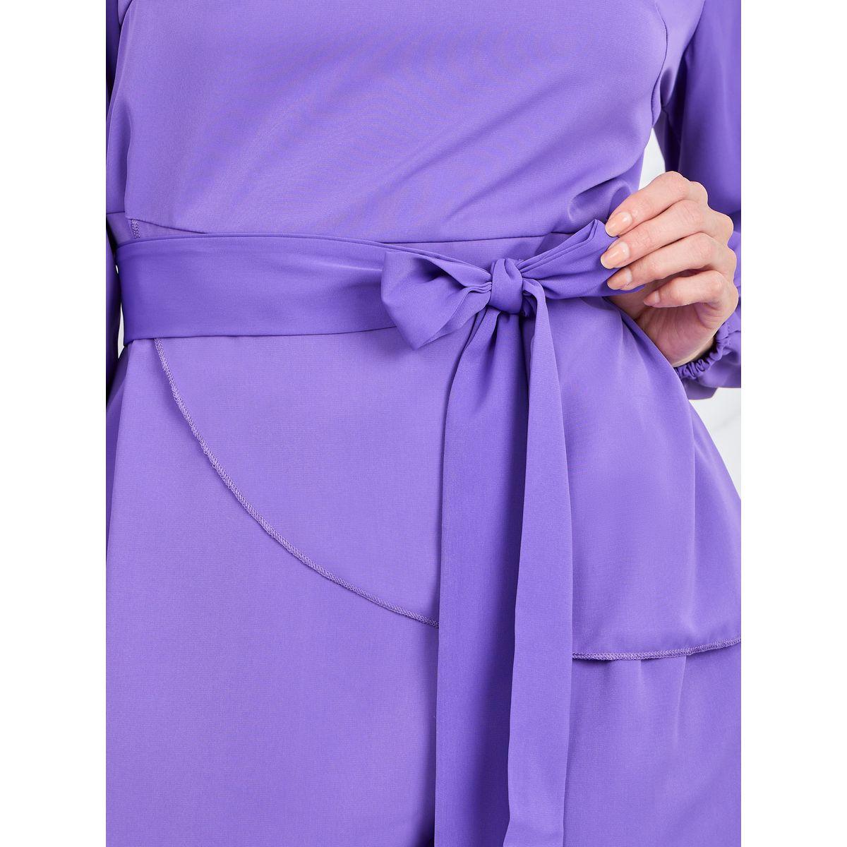 بنطال بأرجل مستقيمة مع بلوزة برباط خصر-women-clothing-coordsets-image-3