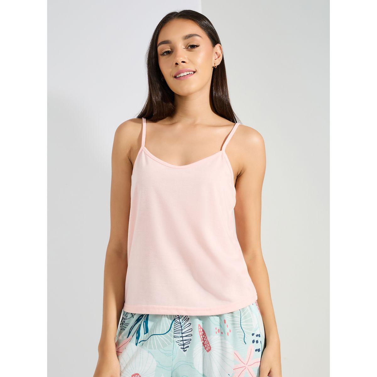Styli Unwind Solid Cami & Tropical Print Pyjama Set-women-clothing-nightwear-pyjamas-longsets-image-3