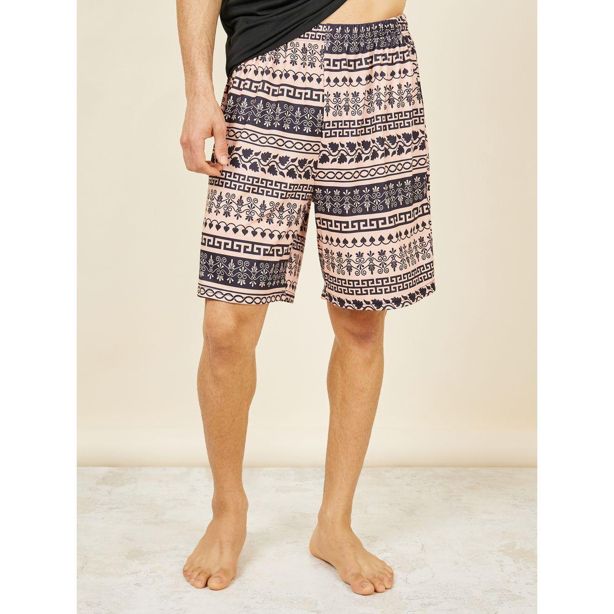 شورت بطبعة بوهو وتيشيرت بياقة دائرية-men-clothing-nightwear-sets-image-4