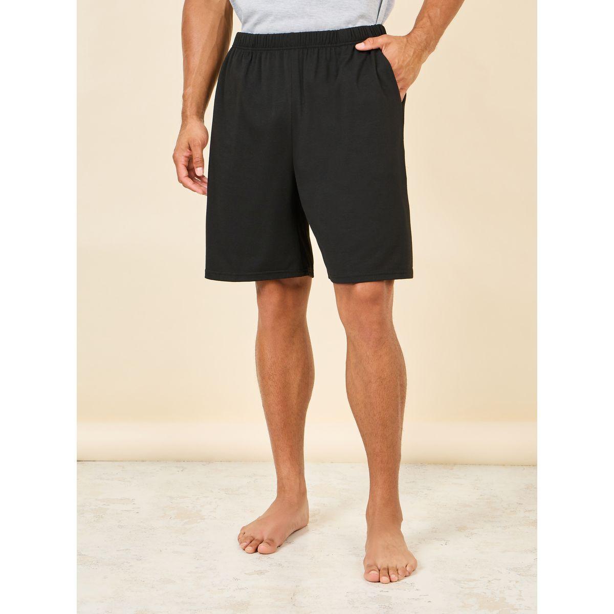 مجموعة من شورت وتيشيرت مطبع بطبعة كتابة-men-clothing-nightwear-sets-image-4