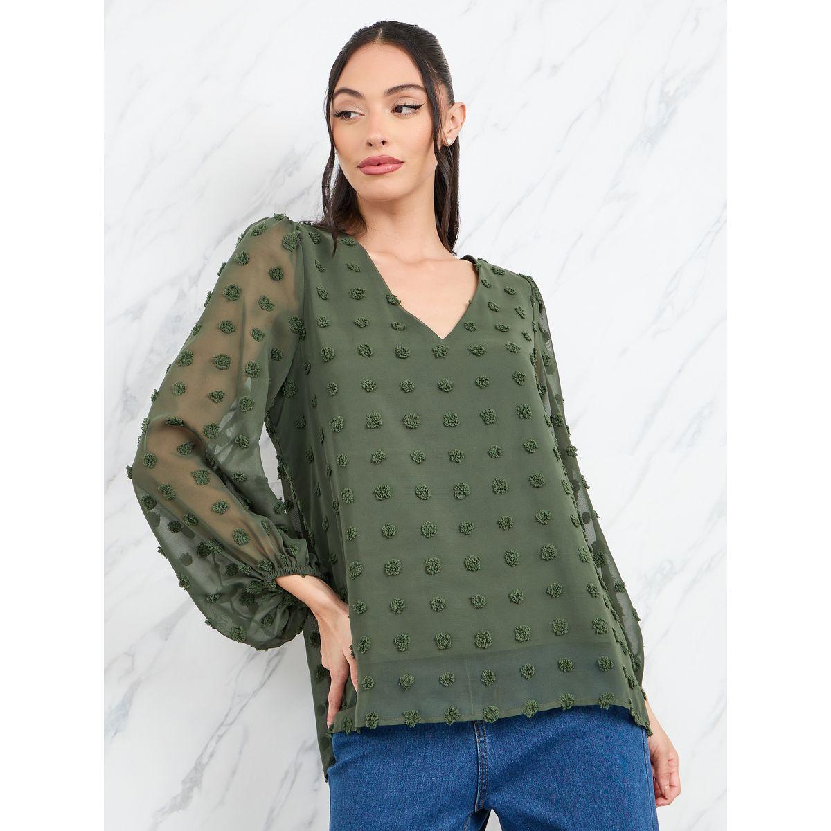 بلوزة بأكمام شفافة وتفاصيل مُطرّزة-women-clothing-shirtsandblouses-blouses-image-4