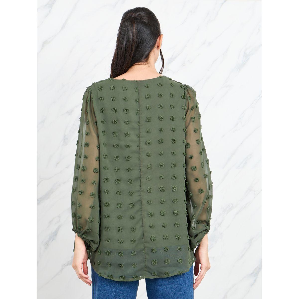 بلوزة بأكمام شفافة وتفاصيل مُطرّزة-women-clothing-shirtsandblouses-blouses-image-1