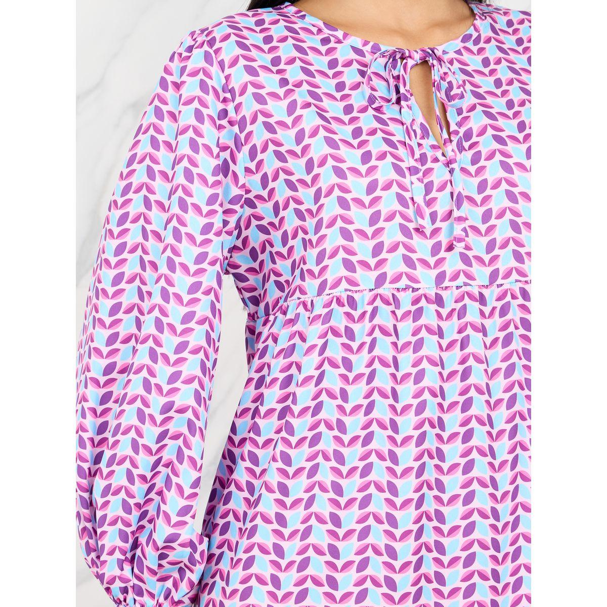 Styli Leaf All Over Print A-Line Tiered Midi Dress-women-clothing-dresses-image-3
