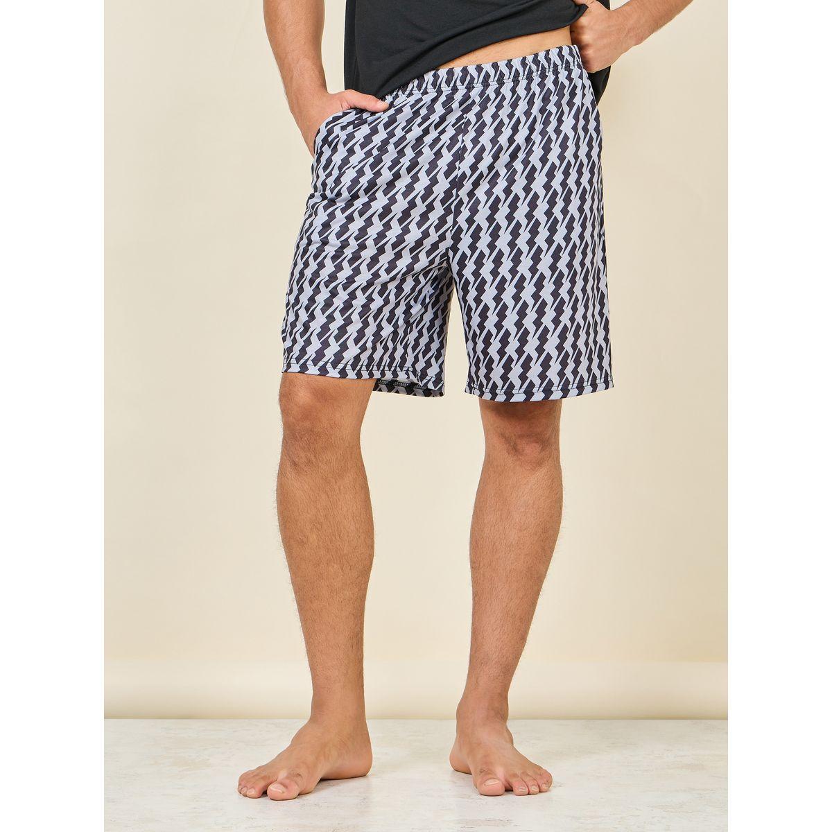 Styli Unwind Flash Print Pocket Crew Neck T-shirt and AOP Short Set-men-clothing-nightwear-sets-image-4