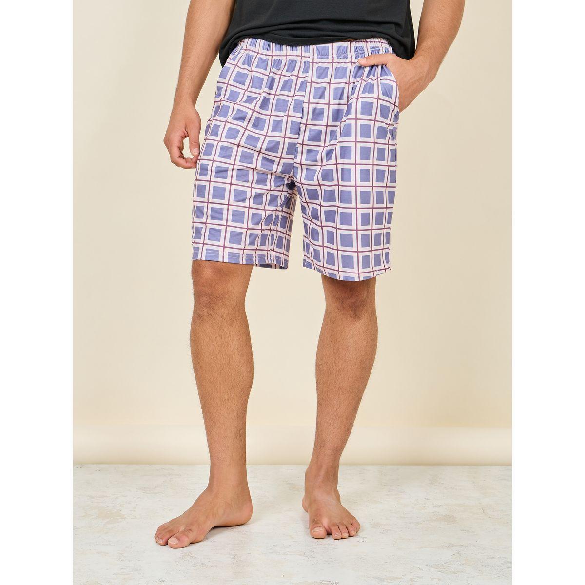 Styli Unwind Slogan Print T-shirt and Checkered Short Set-men-clothing-nightwear-sets-image-4
