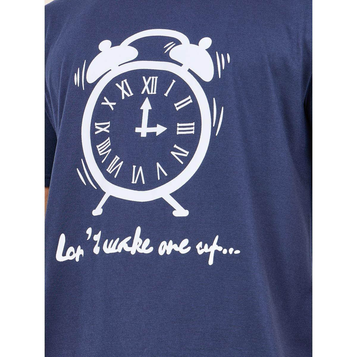 شورت كاروهات مع تيشيرت مطبع بكتابة-men-clothing-nightwear-sets-image-3