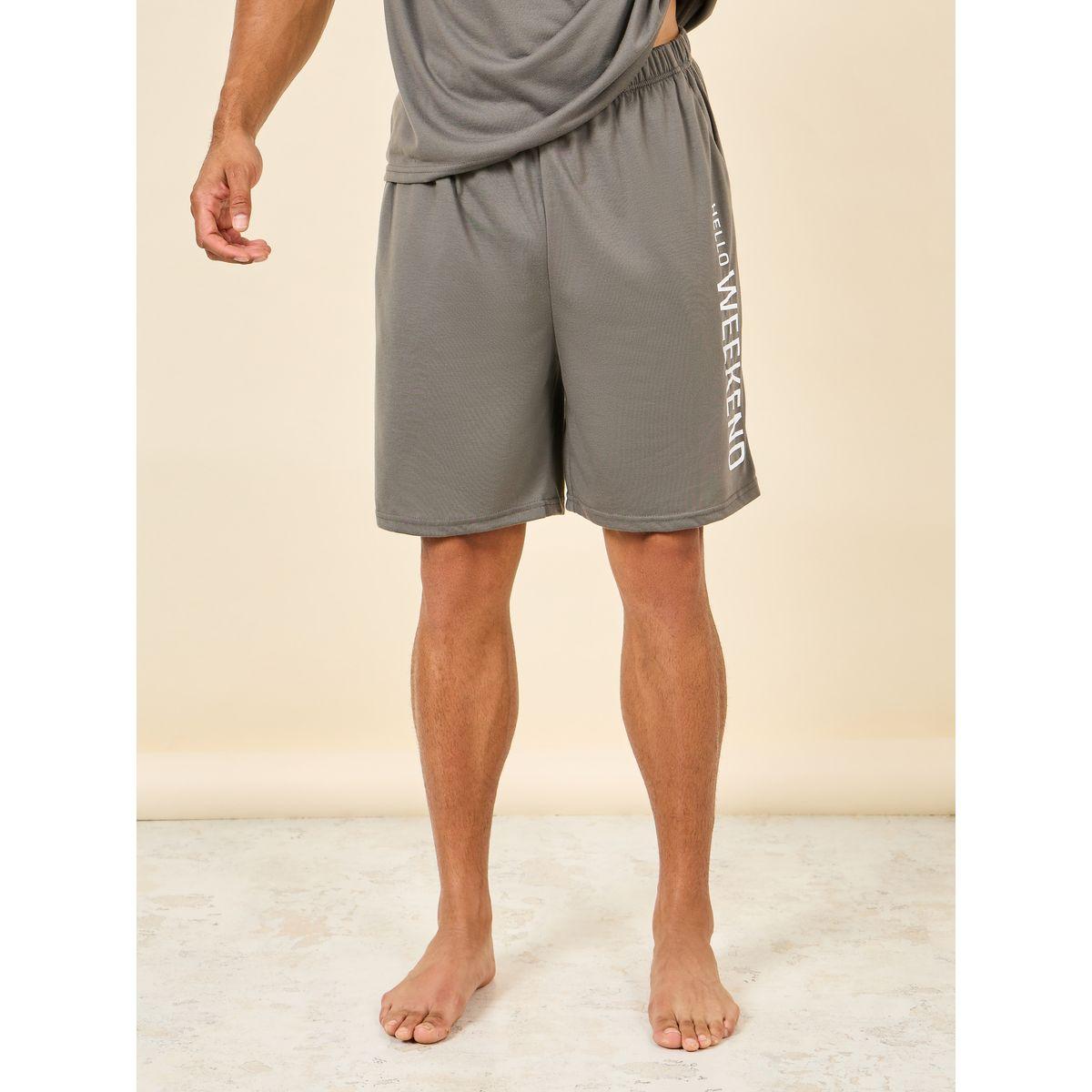 Styli Unwind Weekend Print Crew Neck T-shirt and Short Set-men-clothing-nightwear-sets-image-4