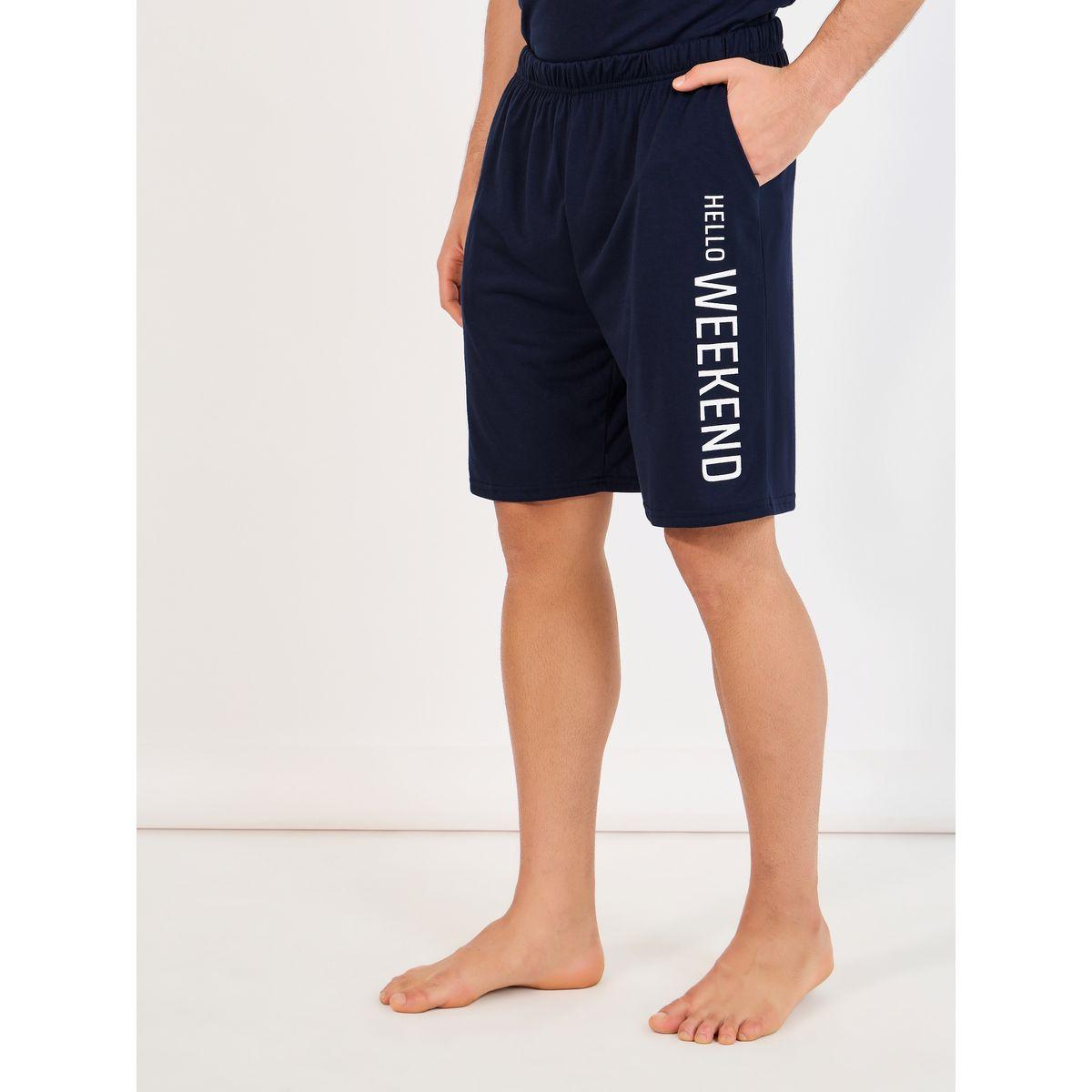 Styli Unwind Weekend Print Round Neck T-Shirt & Shorts Set-men-clothing-nightwear-sets-image-4