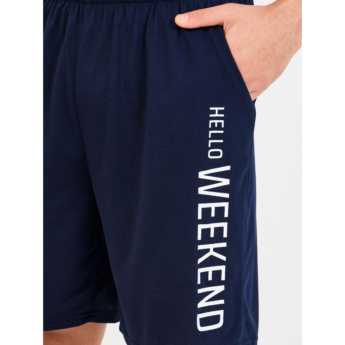 Styli Unwind Weekend Print Round Neck T-Shirt & Shorts Set-men-clothing-nightwear-sets-image-5