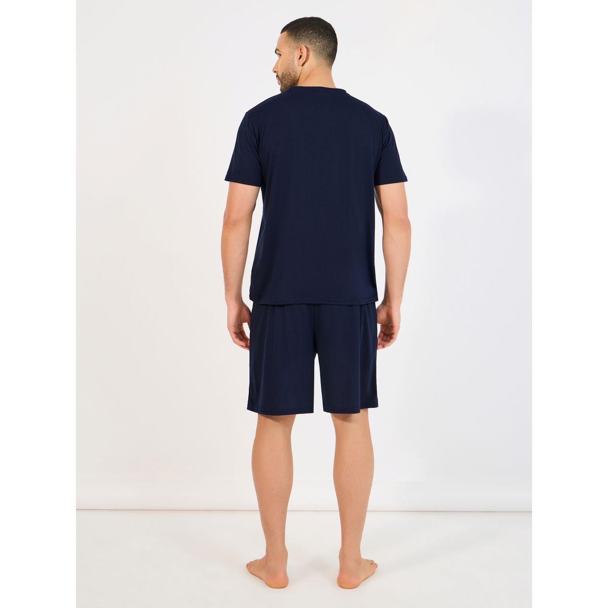 Styli Unwind Weekend Print Round Neck T-Shirt & Shorts Set-men-clothing-nightwear-sets-image-6