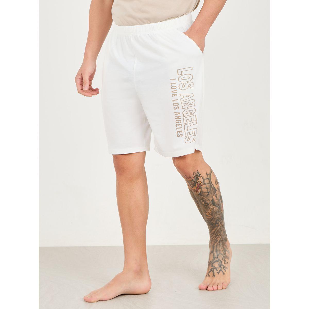 مجموعة من شورت وتيشيرت مطبع بكتابة-men-clothing-nightwear-sets-image-6