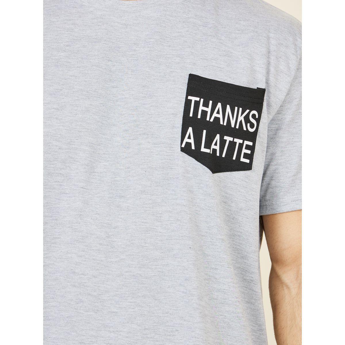 Styli Unwind Contrast Slogan Print Pocket Crew Neck T-shirt and Coffee AOP Short Set-men-clothing-nightwear-sets-image-3