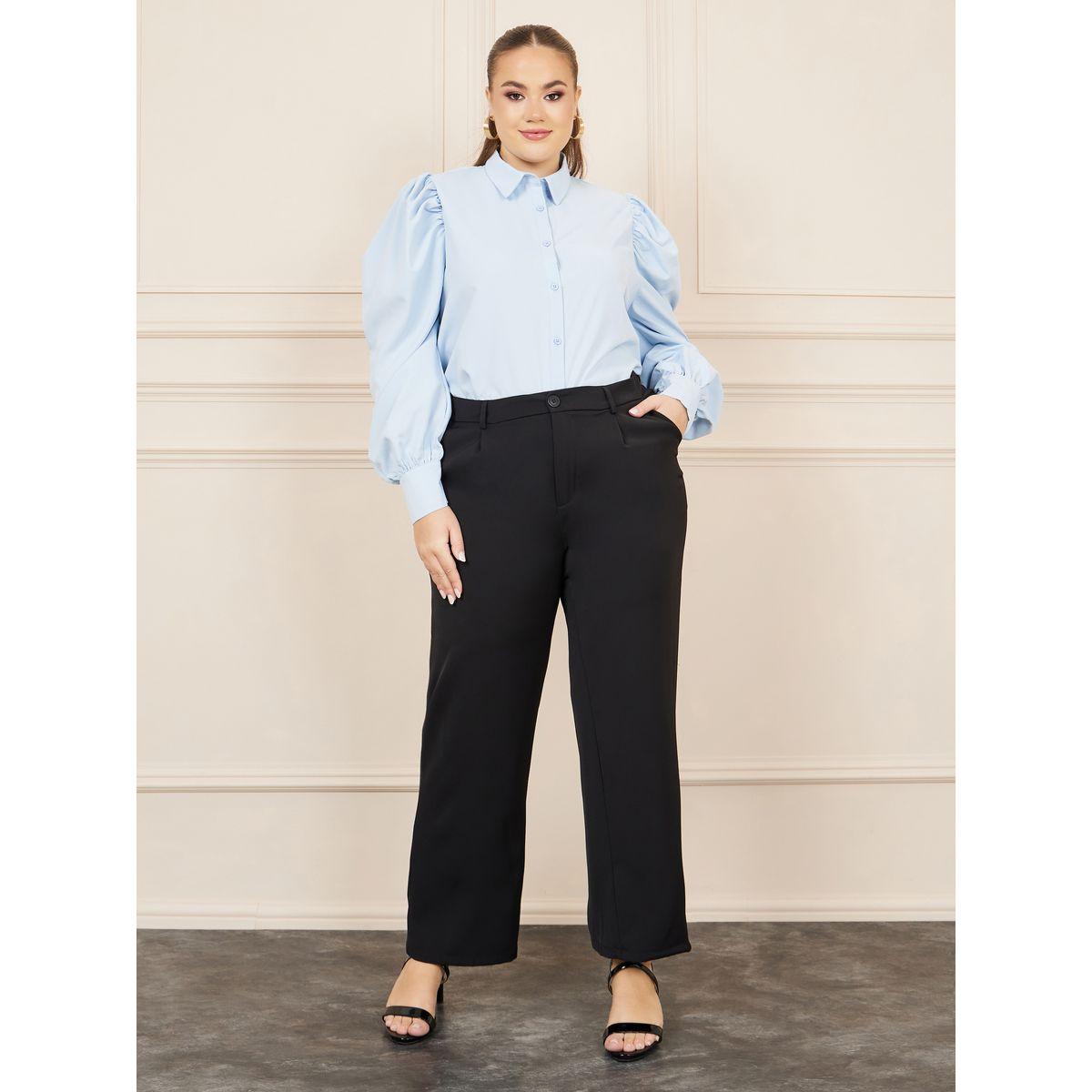 Styli Plus Puff Long Sleeve Button Down Shirt-women-clothing-shirtsandblouses-shirts-image-2