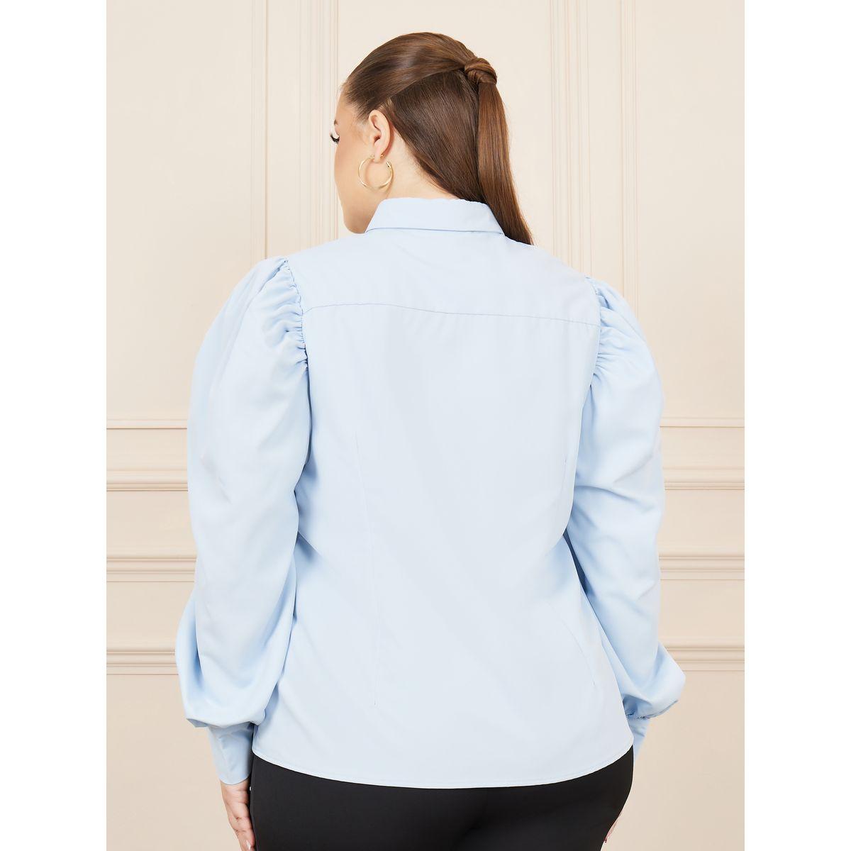 بلوزة بمقاس كبير واكمام طويلة منفوخة-women-clothing-shirtsandblouses-shirts-image-5
