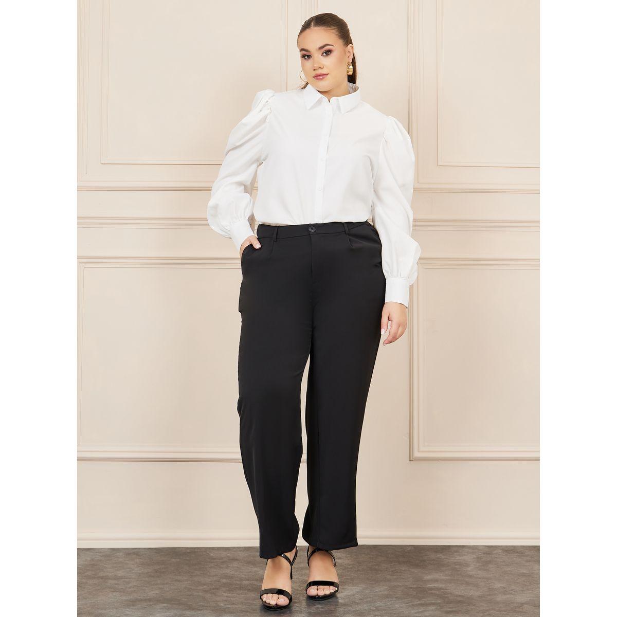 Styli Plus Puff Long Sleeve Button Down Shirt-women-clothing-shirtsandblouses-shirts-image-2