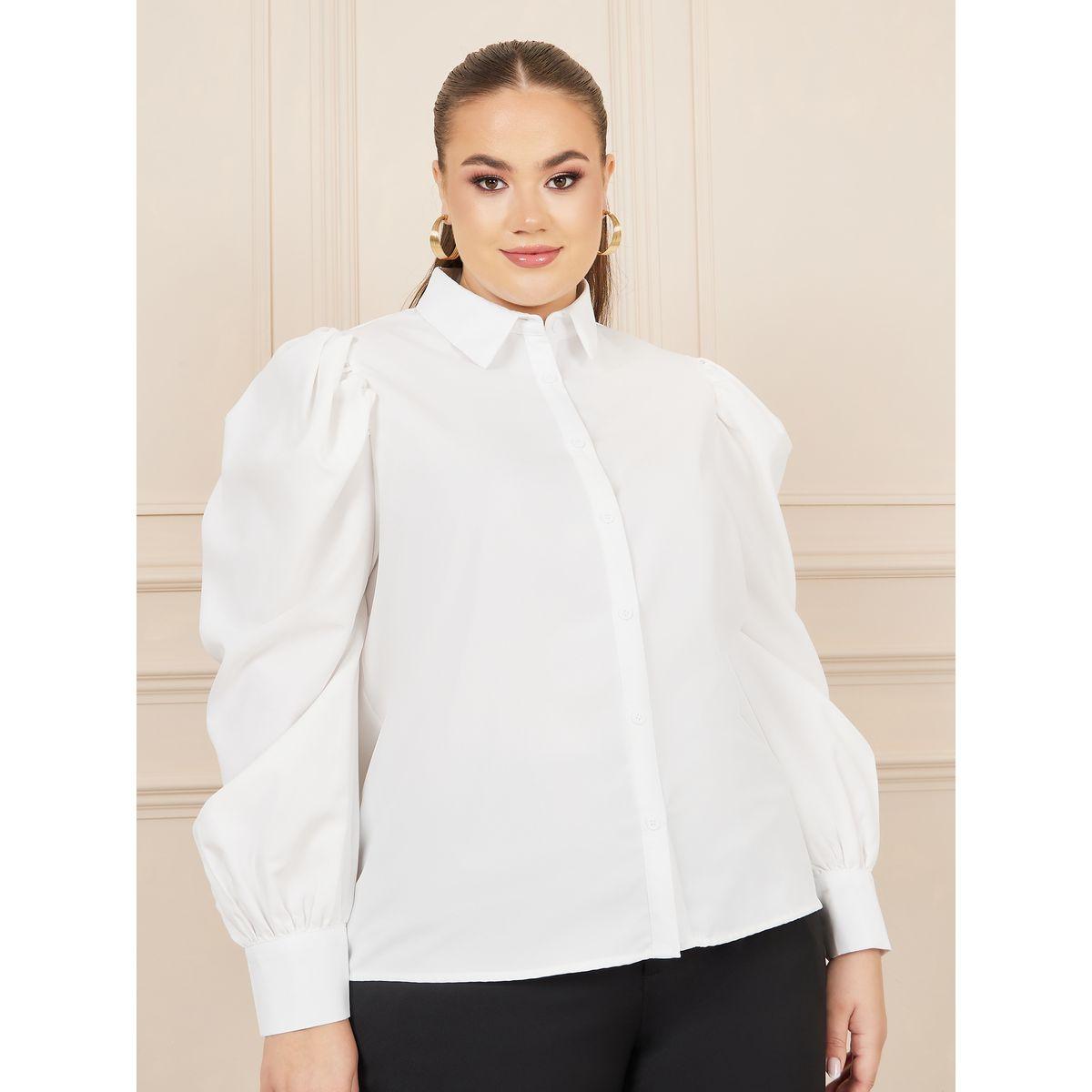 Styli Plus Puff Long Sleeve Button Down Shirt-women-clothing-shirtsandblouses-shirts-image-3