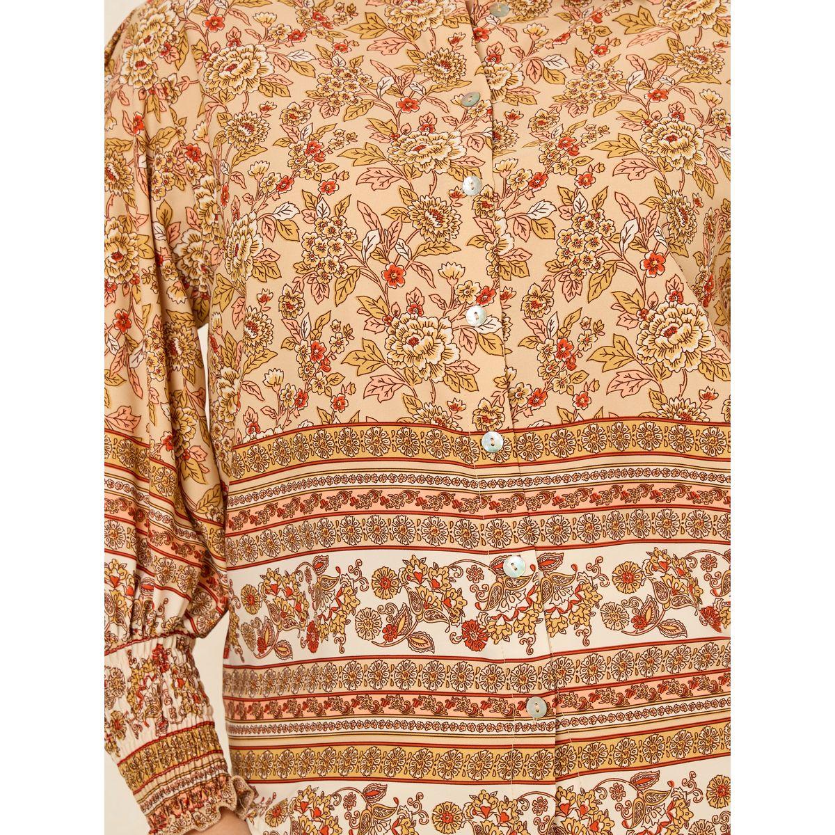 Styli Plus Floral Print Regular Fit Shirt with Cuffed Sleeves-women-clothing-shirtsandblouses-shirts-image-3