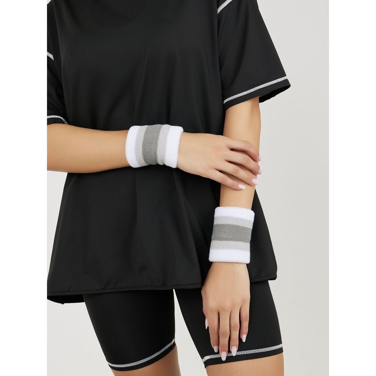 Styli Active Pack of 2 - Towel Wrist Support Sweat Band-sports-gear-gym-image-3