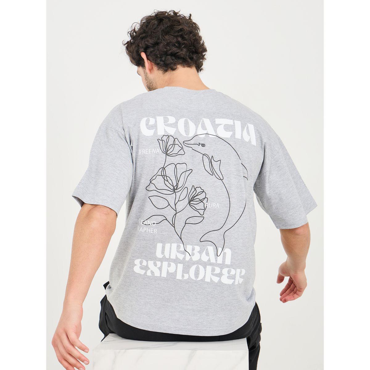 Styli Back Dolphin Floral Graphic Print Compact Jersey Oversized T-shirt-men-clothing-tshirtsandpolos-tshirts-image-1