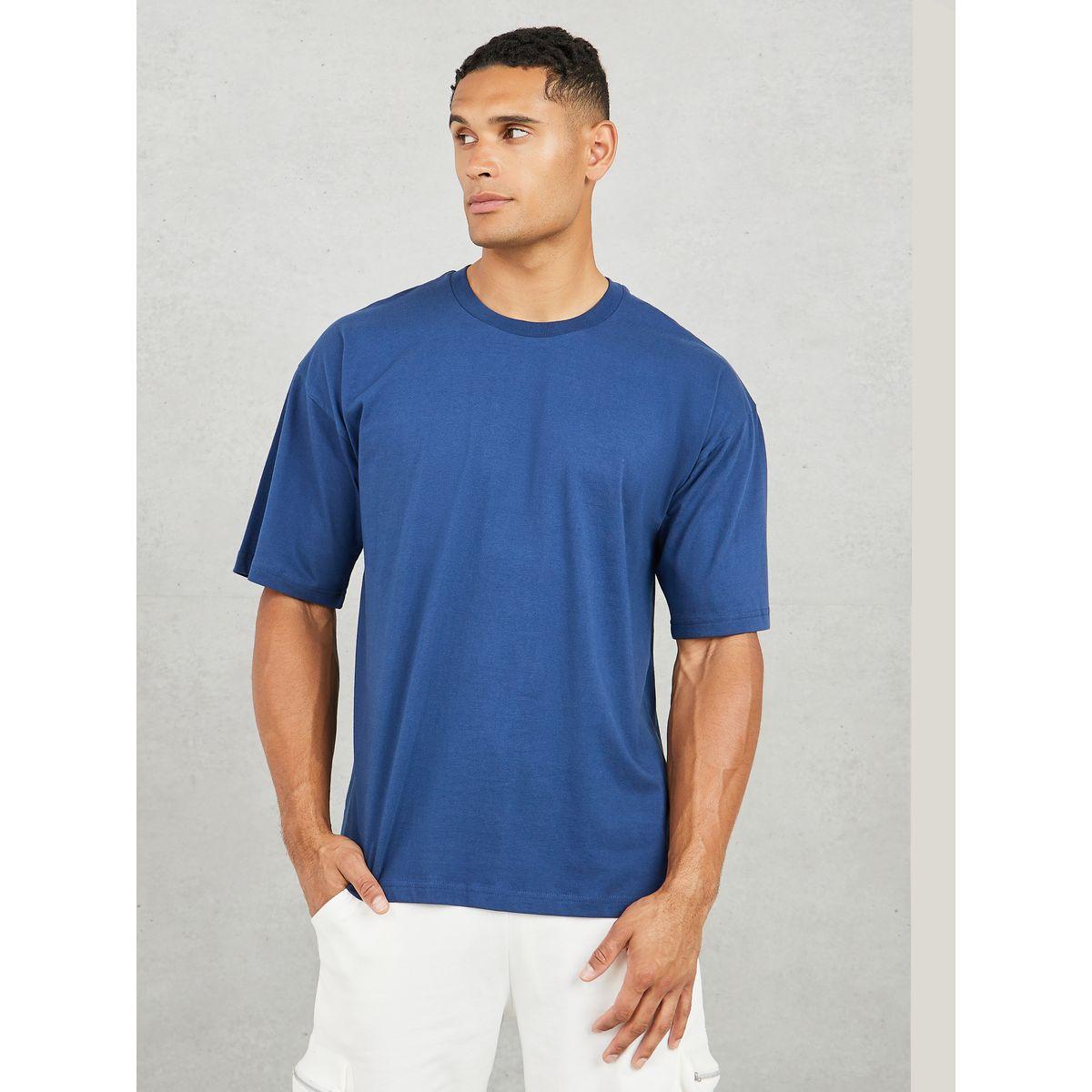 تيشيرت جيرسيه واسع مطبع بكتابة-men-clothing-tshirtsandpolos-tshirts-image-3