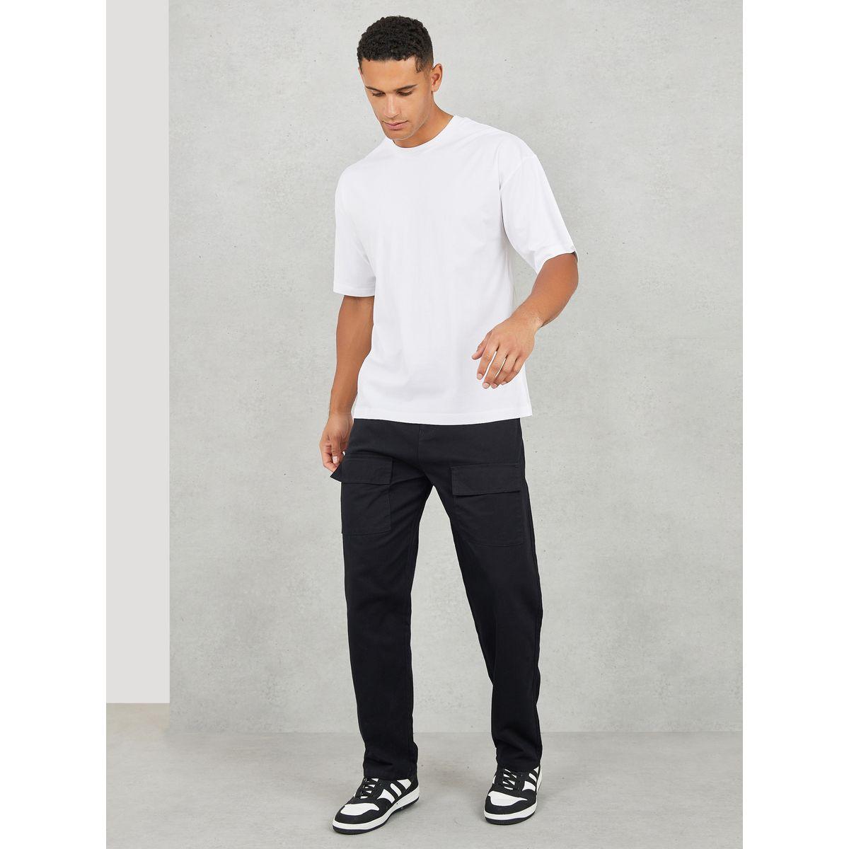 تيشيرت جيرسيه واسع مطبع بكتابة-men-clothing-tshirtsandpolos-tshirts-image-2