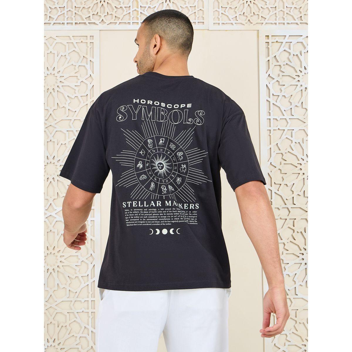Styli Oversized Horoscope Graphic Back Print Compact Jersey T-shirt-men-clothing-tshirtsandpolos-tshirts-image-1