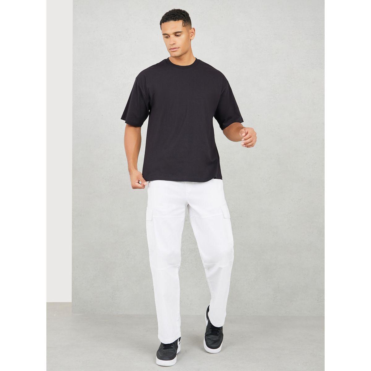 تيشيرت جيرسيه واسع مطبع بكتابة-men-clothing-tshirtsandpolos-tshirts-image-2