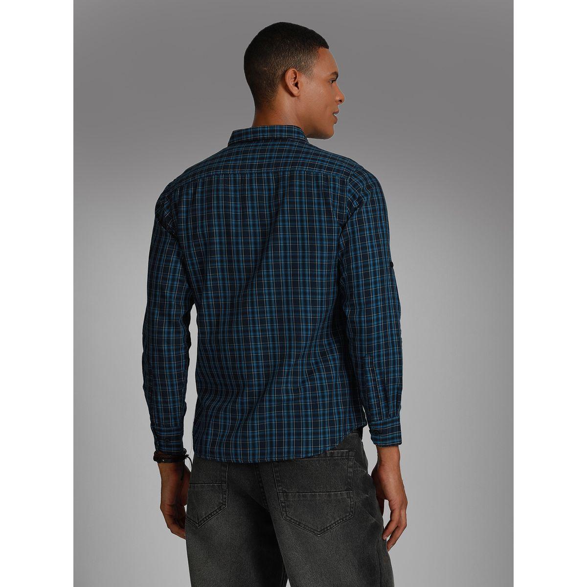 قميص كاروهات بنمط تارتان وتفاصيل جيب هاي ستار × ستايلي-men-clothing-shirts-image-3