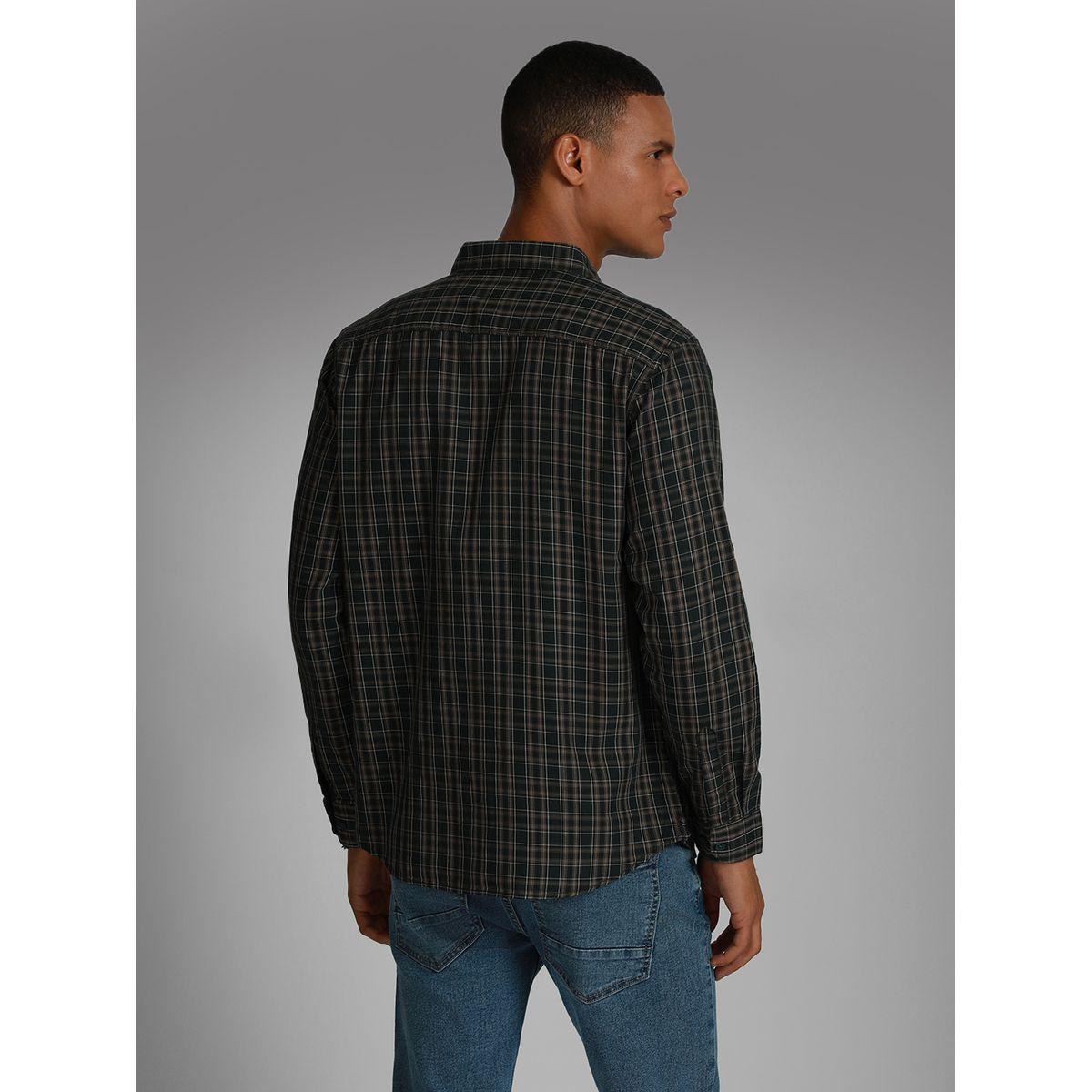 قميص كاروهات بنمط تارتان مع جيب هاي ستار × ستايلي-men-clothing-shirts-image-3